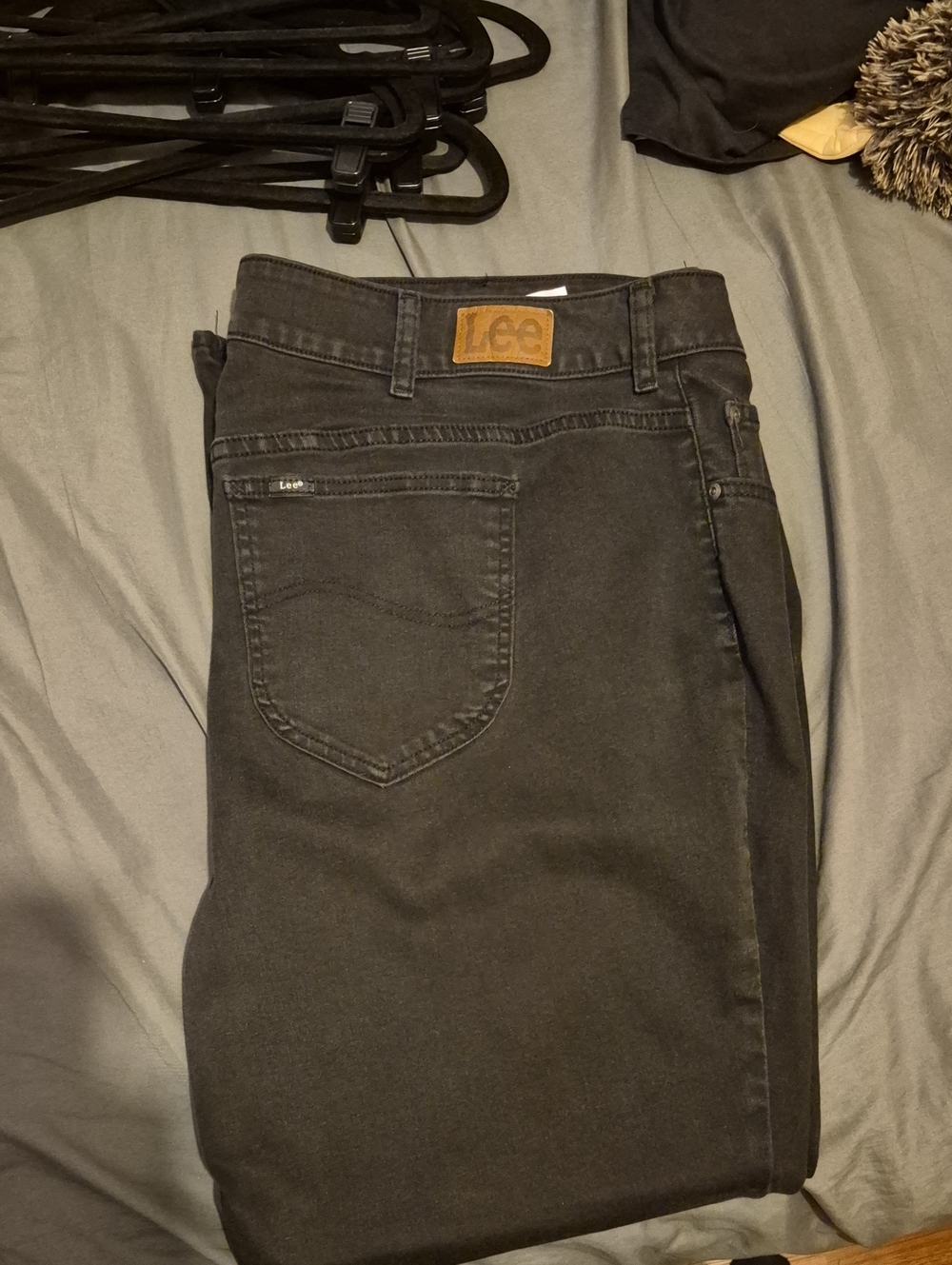 Lee Womens Bootcut Black Jeans with Tan Logo Patch